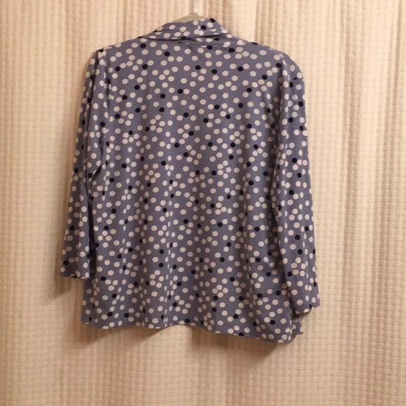Ellen Tracy Jacket women's size medium Blue White Circles coverup topper‎ - Picture 8 of 15